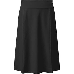 Baby'O Girl's Basic Stretch Cotton Knit Panel Below Knee A-Line Skirt - Black M